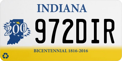 IN license plate 972DIR
