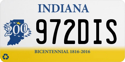 IN license plate 972DIS