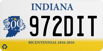 IN license plate 972DIT