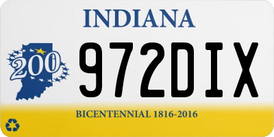 IN license plate 972DIX