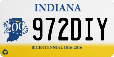 IN license plate 972DIY