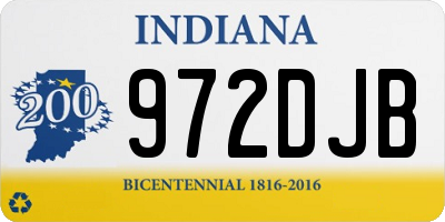 IN license plate 972DJB