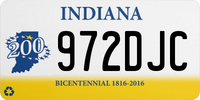 IN license plate 972DJC