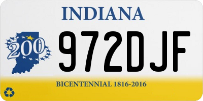 IN license plate 972DJF