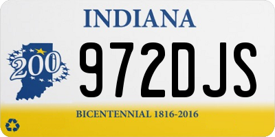 IN license plate 972DJS