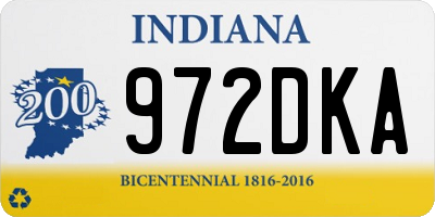 IN license plate 972DKA