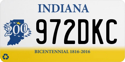 IN license plate 972DKC