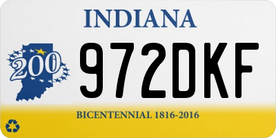 IN license plate 972DKF