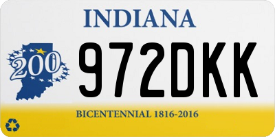 IN license plate 972DKK