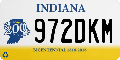 IN license plate 972DKM