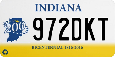 IN license plate 972DKT