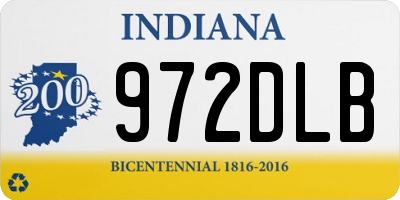 IN license plate 972DLB