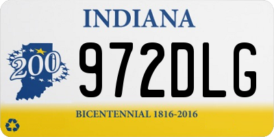 IN license plate 972DLG