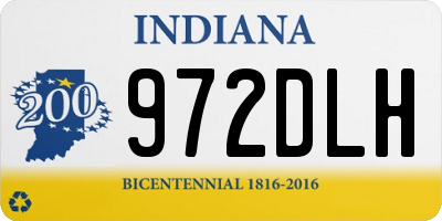 IN license plate 972DLH