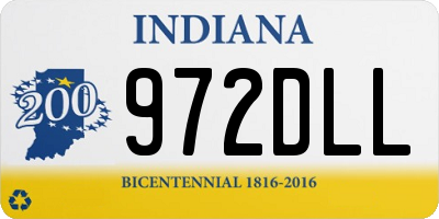 IN license plate 972DLL