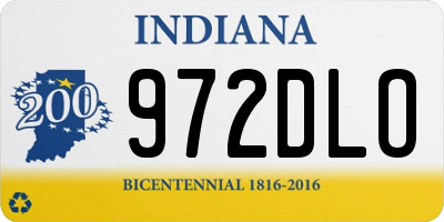 IN license plate 972DLO