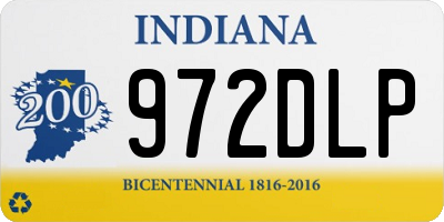 IN license plate 972DLP