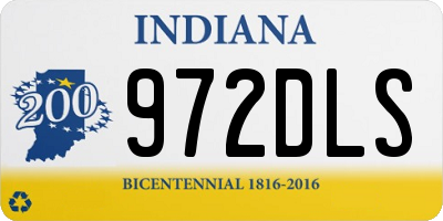 IN license plate 972DLS