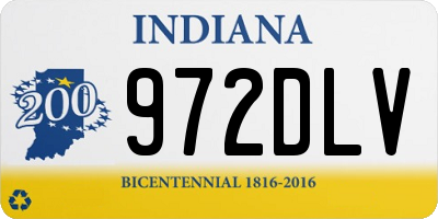 IN license plate 972DLV