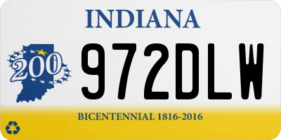 IN license plate 972DLW