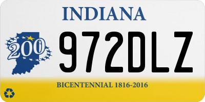 IN license plate 972DLZ