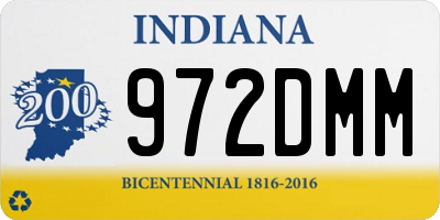 IN license plate 972DMM