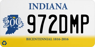 IN license plate 972DMP