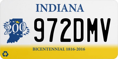IN license plate 972DMV