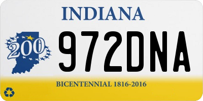 IN license plate 972DNA
