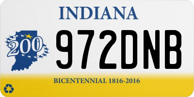 IN license plate 972DNB