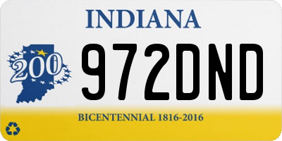 IN license plate 972DND