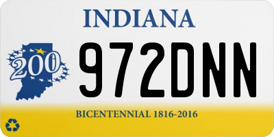 IN license plate 972DNN