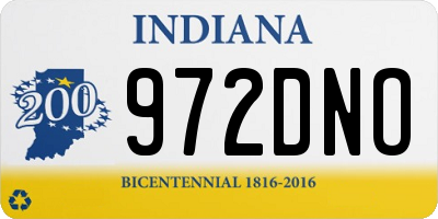 IN license plate 972DNO