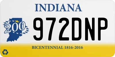IN license plate 972DNP