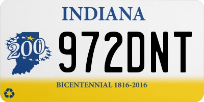 IN license plate 972DNT
