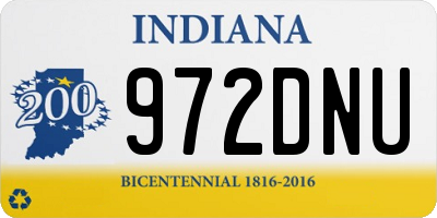 IN license plate 972DNU