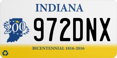 IN license plate 972DNX
