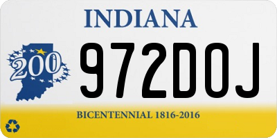 IN license plate 972DOJ