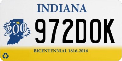 IN license plate 972DOK