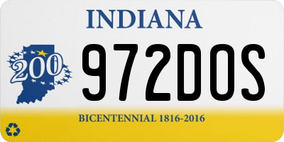 IN license plate 972DOS