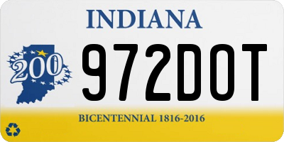 IN license plate 972DOT