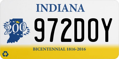 IN license plate 972DOY