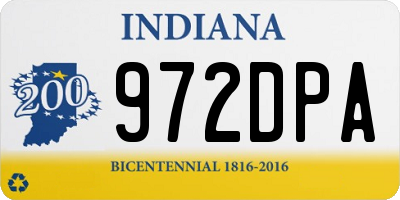 IN license plate 972DPA