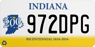 IN license plate 972DPG