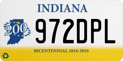 IN license plate 972DPL