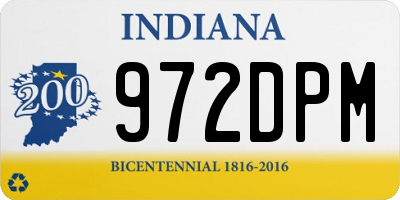 IN license plate 972DPM