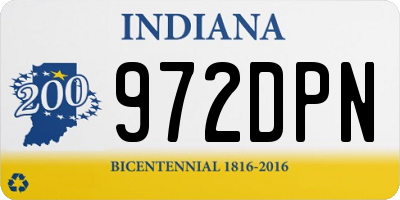 IN license plate 972DPN