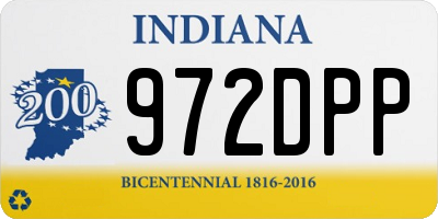 IN license plate 972DPP