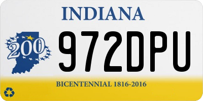 IN license plate 972DPU