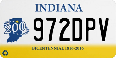 IN license plate 972DPV